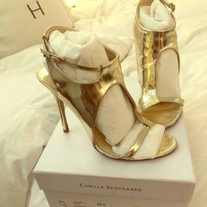 Camilla Skovgaard Gold Sandal/Bootie Stiletto